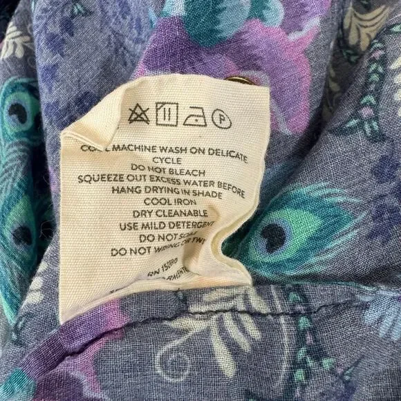 Spell & The Gypsy Boheme Ruffle Blouse | Peacock Floral Print | Medium - Picture 11 of 13